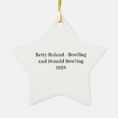 Betty Roland en Donald bowlen Keramisch Ornament (Achterkant)