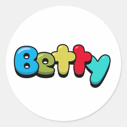 Betty Ronde Sticker (Voorkant)