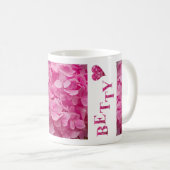 "Betty" Roze Hydrangea Bloemen Letters & Schattige Koffiemok (Voorkant rechts)