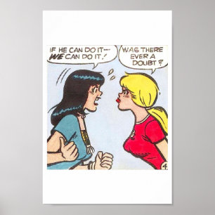 Betty Veronica Comic Strip Poster