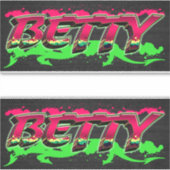 Betty Vorname Name Graffiti Aufkleber Sticker (Voorkant)
