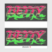 Betty Vorname Name Graffiti Aufkleber Sticker (Vel)