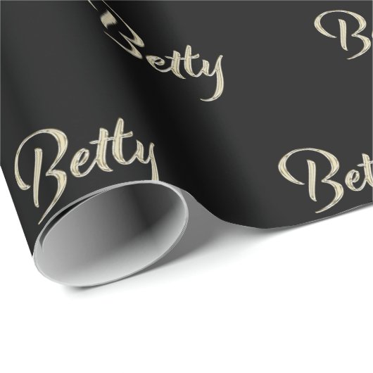 Betty white gold Handwriting Geschenkpapier Cadeaupapier (Rol Hoek)
