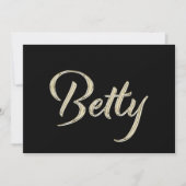 Betty white gold Handwriting Karte Kaart (Voorkant)