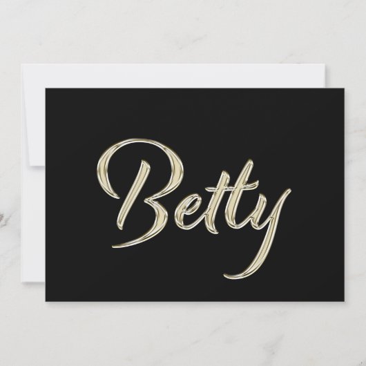 Betty white gold Handwriting Karte Kaart (Voorkant)
