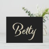 Betty white gold Handwriting Karte Kaart (Staand voorkant)