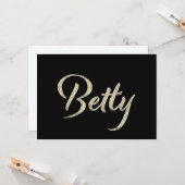 Betty white gold Handwriting Karte Kaart (Voorkant / Achterkant in situ)