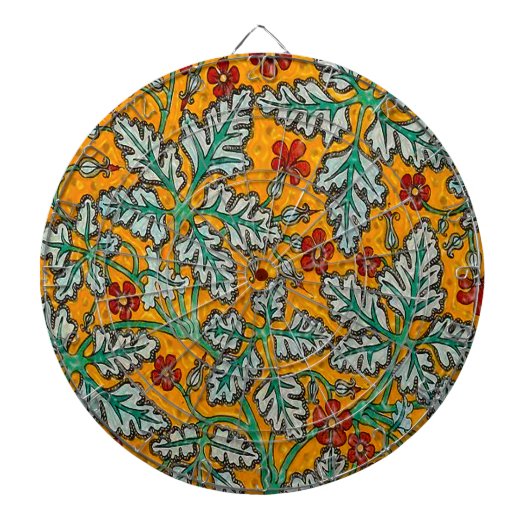Betty's gele bloemen dartbord (Voorkant)