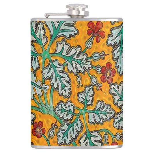 Betty's gele bloemen heupfles (Voorkant)