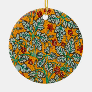 Betty's gele bloemen keramisch ornament