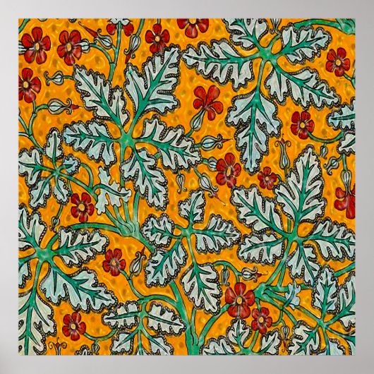 Betty's gele bloemen poster (Voorkant)
