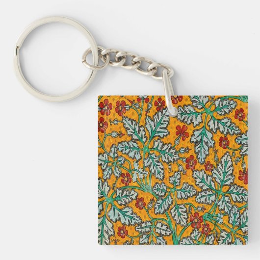 Betty's gele bloemen sleutelhanger (voorkant)