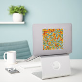 Betty's gele bloemen sticker (Laptop op bureau)
