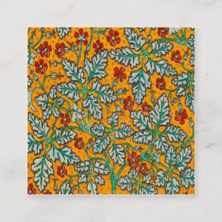 Betty's gele bloemen vierkante visitekaartje