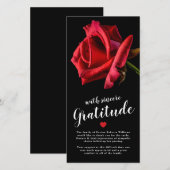 Betuiging van medeleven Bedankt | Rode Roos Funera (Voorkant / Achterkant)