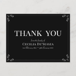 Betuiging van medeleven Elegant Eenvoudige Zwarte  Briefkaart