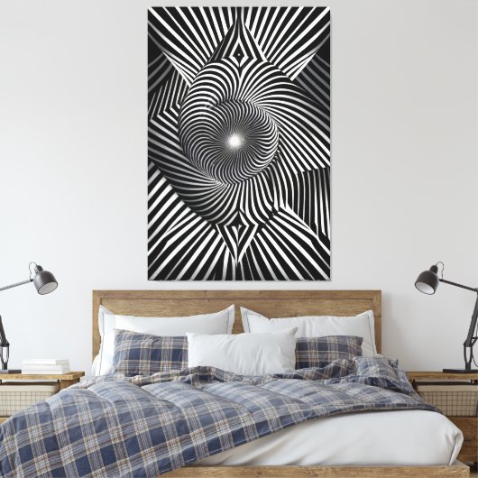 Between Lines and Dimensions Canvas Afdruk (Insitu (Slaapkamer))