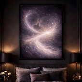 Between Quiet Stars – Dreamy Celestial Love Art Poster
