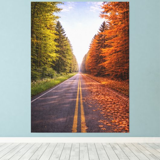 Between Seasons – The Road of Choice  Canvas Afdruk (Insitu (Houten vloer))