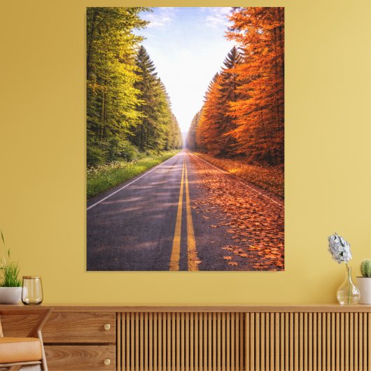 Between Seasons – The Road of Choice  Canvas Afdruk (Insitu (Woonkamer))