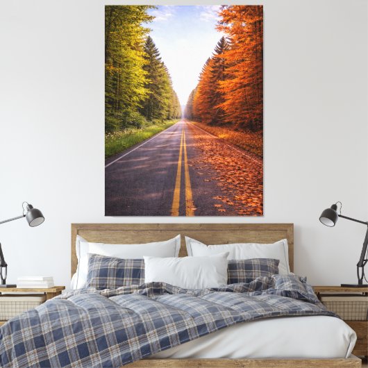 Between Seasons – The Road of Choice  Canvas Afdruk (Insitu (Slaapkamer))