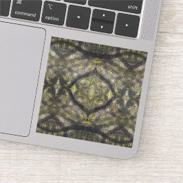 Betwixt Abstract Dark Yellow Black Watercolor Art Sticker