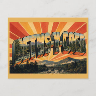 Betws-y-Coed Wales Vintage Reis Kunst Briefkaart