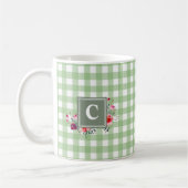 Beuatiful classic greenery tartan initiaal floral koffiemok (Links)