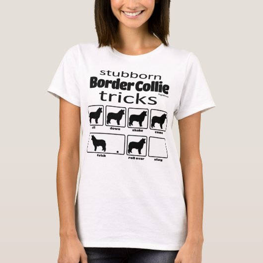 Beubborn Border Collie Tricks T-shirt (Voorkant)
