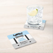 Beug Stropdas bretels blauw grijs baby shower Kartonnen Onderzetters (Insitu)