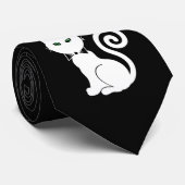 Beug Stropdas Kat (wit) (Opgerold)