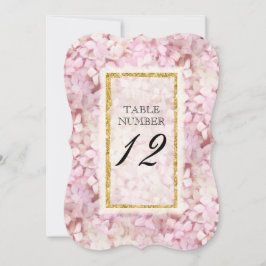 Beugel Ontvangst Tafel Nummer Elegante Bloemen Gou Kaart
