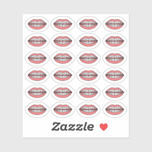 Beugel Orthodontist Afspraak Tandheelkundige Zorg Sticker (Vel)