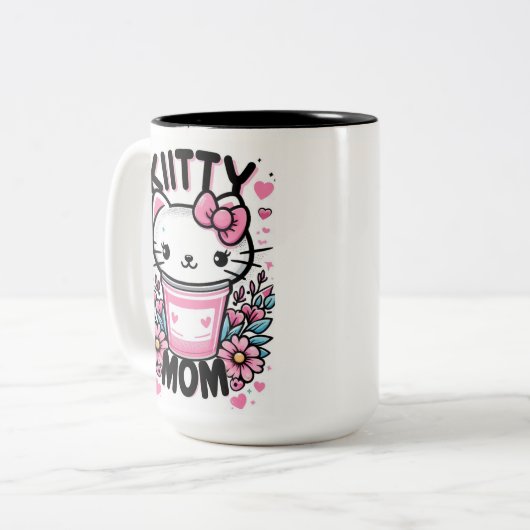 beugel tweekleurige koffiemok (Voorkant links)