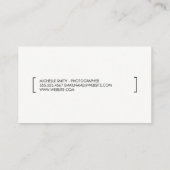 Beugels / Fotograaf Visitekaartje (Achterkant)