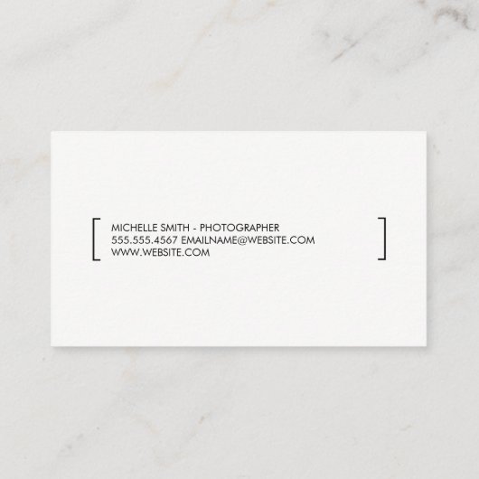 Beugels / Fotograaf Visitekaartje (Achterkant)