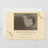 Beugen Geboorteaankondiging met relevante details Kaart (Achterkant)