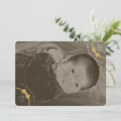 Beugen Geboorteaankondiging met relevante details Kaart (Staand voorkant)