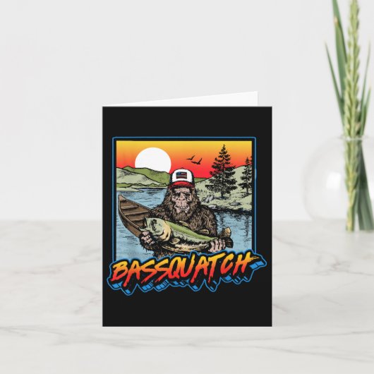 Beuk! Grappig B Gevist Sasquatch Retro 80s Fishe Kaart (Voorkant)