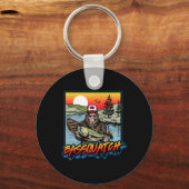 Beuk! Grappig B Gevist Sasquatch Retro 80s Fishe Sleutelhanger (Voorkant)