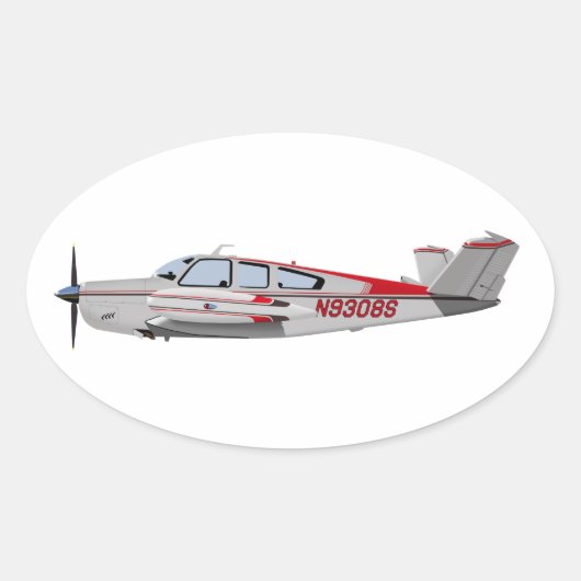 Beuk V-35 Bonanza 453453 Ovale Sticker (Voorkant)