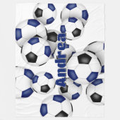Beuk van Blue Black voetballen meisjes jongens Fleece Deken (Voorkant)