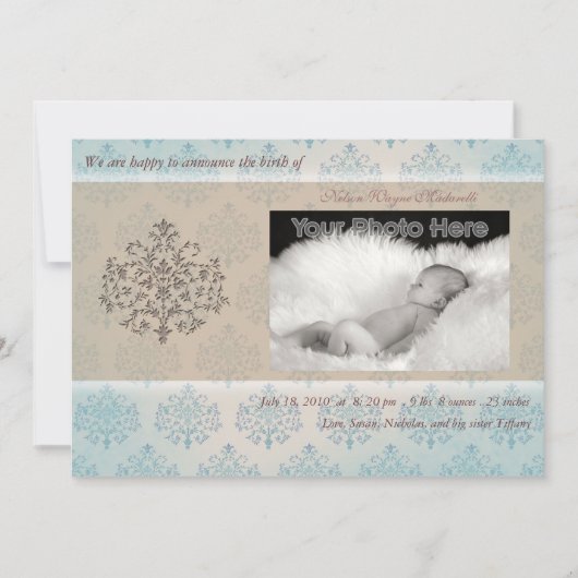 Beuk van de baby aankondiging (Voorkant)