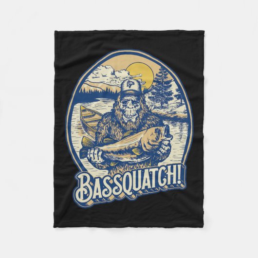 Beuk! Visser Sasquatch Grappig Bigfoot Fishi Fleece Deken (Voorkant)