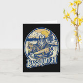 Beuk! Visser Sasquatch Grappig Bigfoot Fishi Kaart (Gele Bloem)