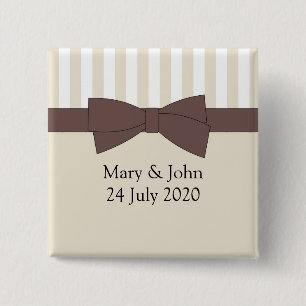 Beuken en strepen.  Tekst aanpassen Vierkante Button 5,1 Cm