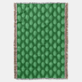 Beukenblad krijtprint, diep smaragdgroen deken (Voorkant Verticaal)