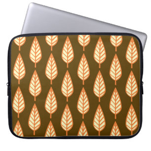 Beukenblad patroon - Oranje en bruin Laptop Sleeve