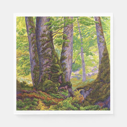 Beukenbomen in het bos (bos) (Paul Ranson) Servet (Voorkant)