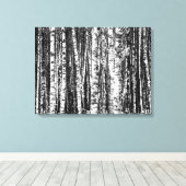 Beukenbomen, witte en steenkoolgrijs / grijs canvas afdruk (Insitu (Houten vloer))